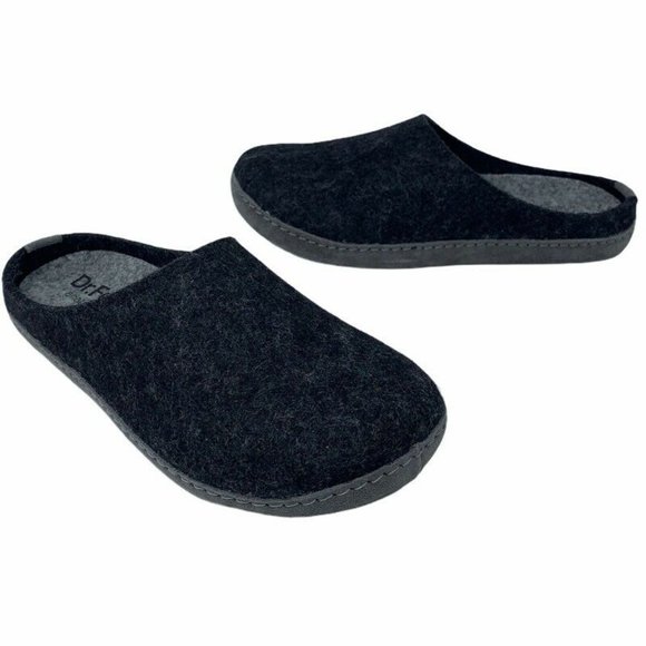Dr Feet Shoes Dr Feet Womens Mules Shoes Gray Wool Blend Slip On